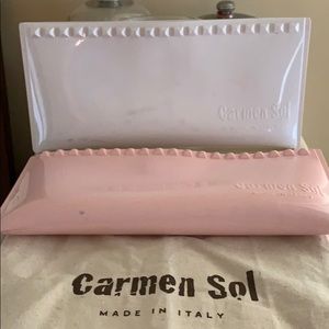 Plastic clutch purse by Carmen Sol made in Italy